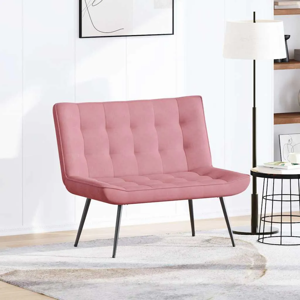 Banc Rose Velours 110x74x84 cm - Solution Assise Confortable et Stable - 3