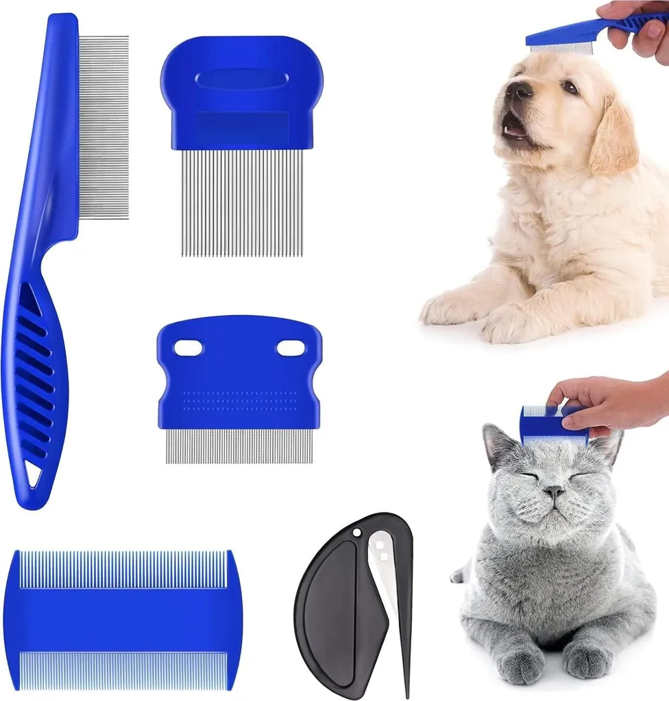 Set de Toilettage Anti-Puces : 5 Peignes Fins et Tondeuse pour Animaux