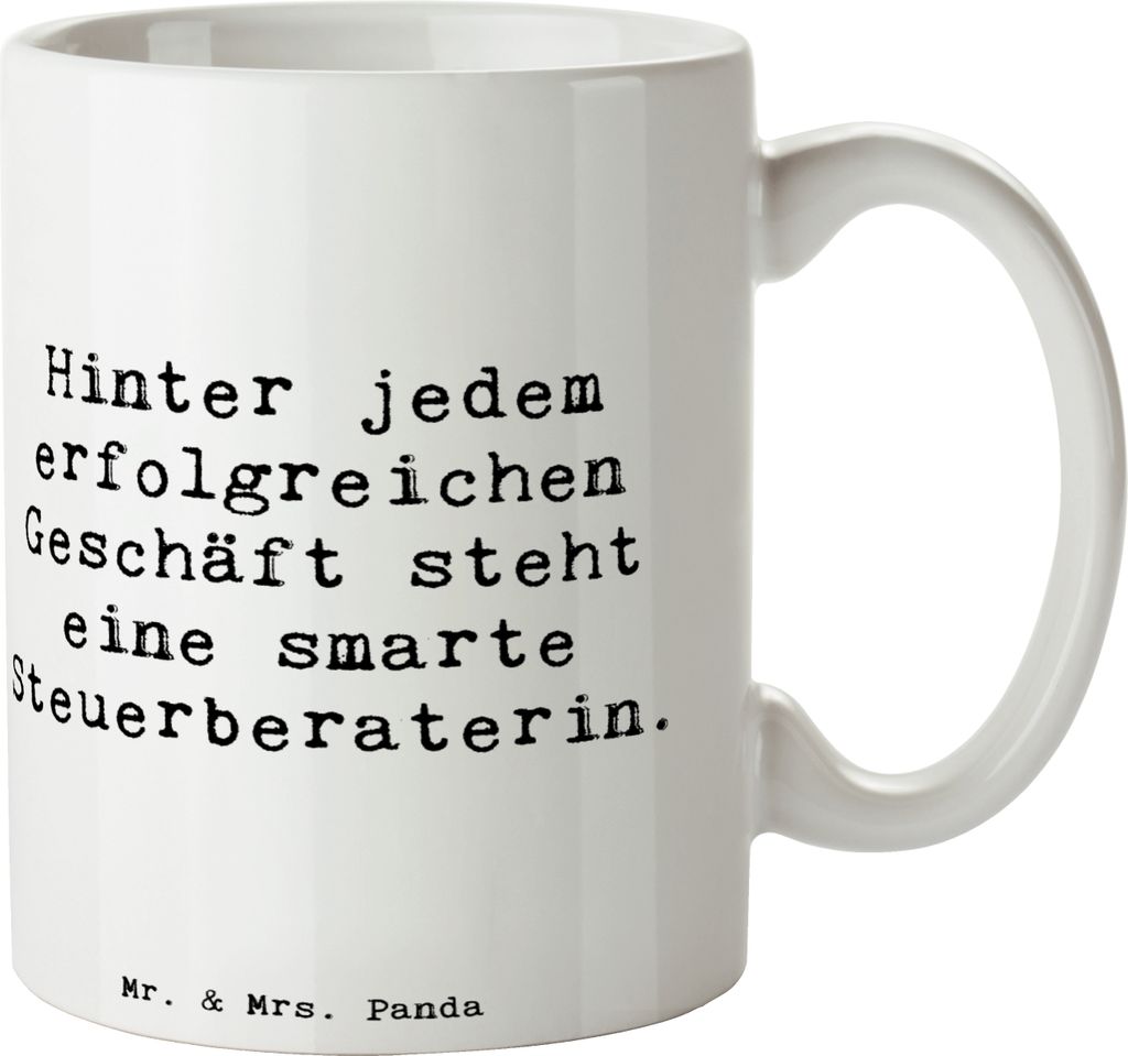Mr. & Mrs. Panda Tasse Spruch Steuerberaterin Erfolg - Weiß - Geschenk, Alltag, Berufsleben, Pott, Trinktasse, cappuccinotasse, für büro, Steuer...