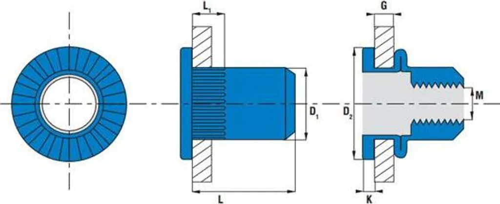 Écrou cranté M5 anti-rotation SCELL IT - Fixation solide sur tôle fine - 2