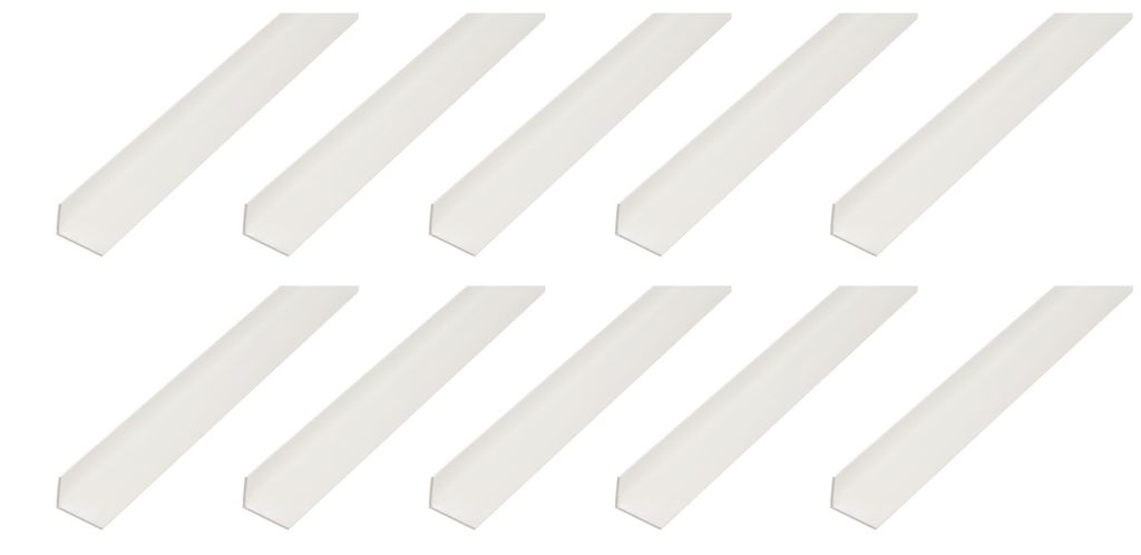Alberts 10 x Winkelprofil, PVC, weiß, 25 x 20 x 1 mm, Länge 2 m