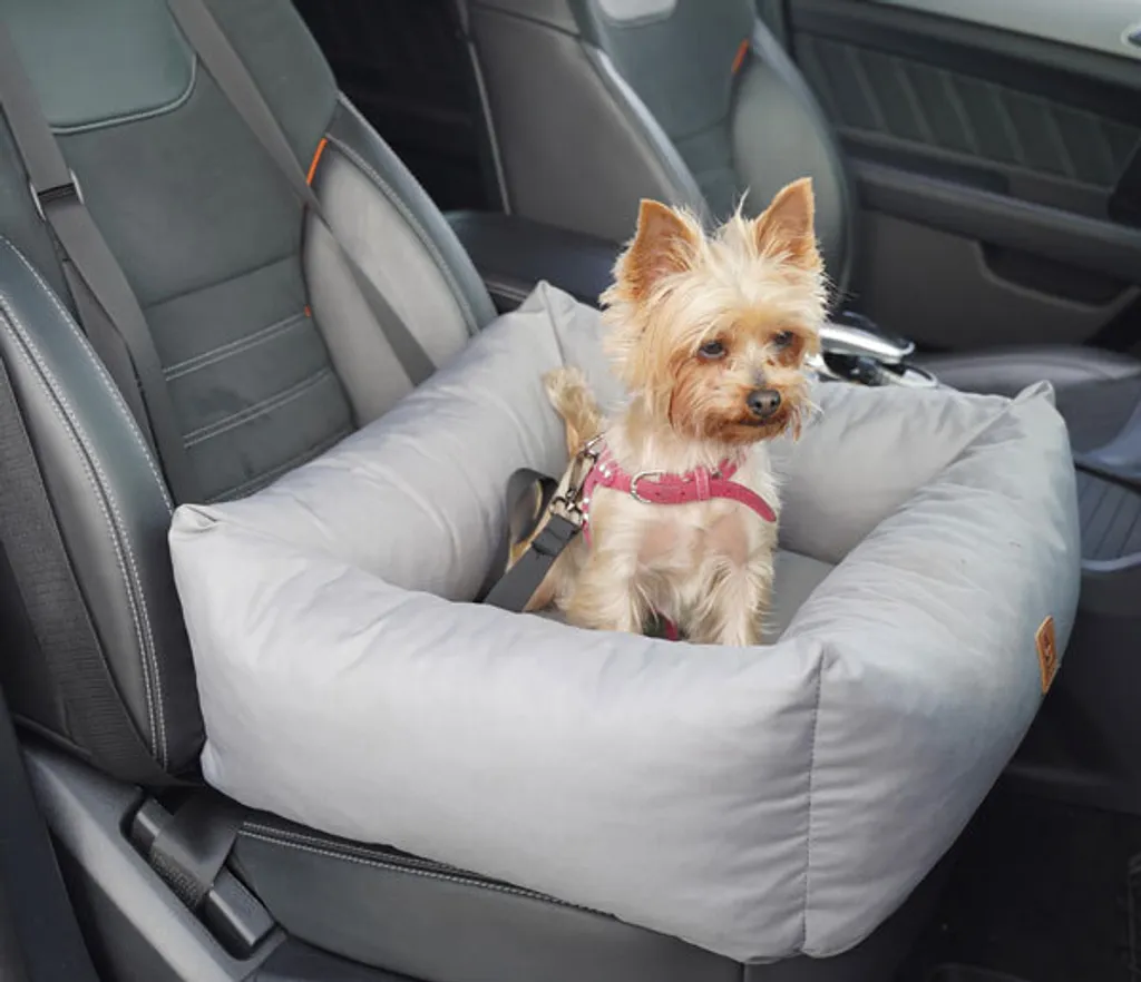Seggiolino Auto Cani JOEJOY JOEJOY Seggiolino Auto Per Cani Piccola E Media Taglia – Rialzato 12.7 Cm, Memory Foam, Rivestimento Reversibile Lavabile E Cintura Di Sicurezza Regolabile