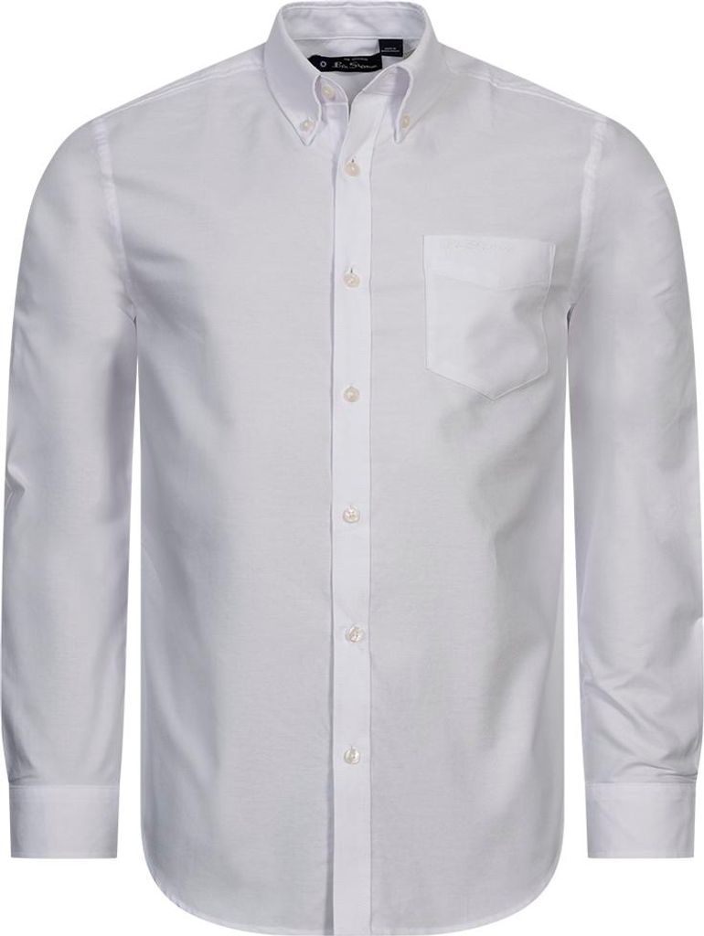M|BEN SHERMAN Oxford Herren Langarm Hemd 0077857-WHITE Produktbild 