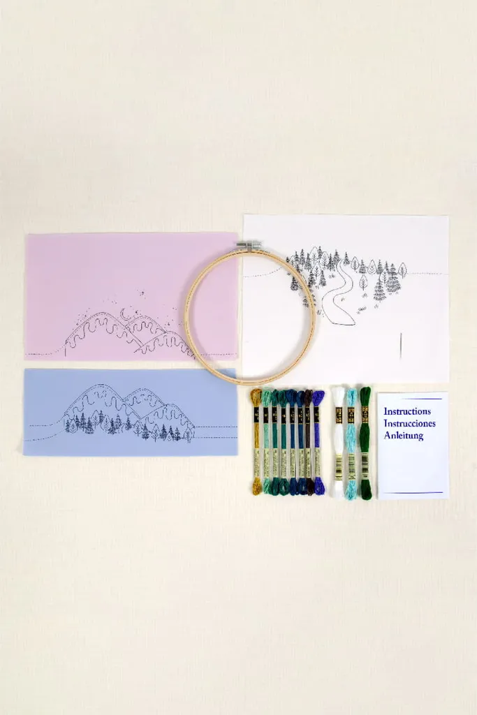 Cercle à broder DMC Paysage d'Hiver pré-imprimé pour décoration DIY