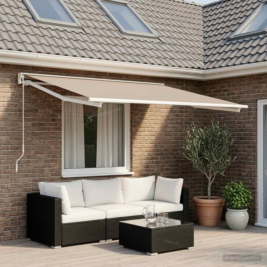 vidaXL Markisenersatzstoff Beige 400 x 350 cm Polyester Produktbild 