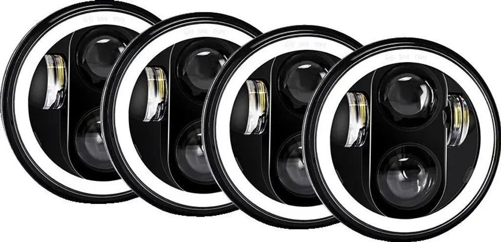 Phares LED Blanc Pur 6000K Polyvalents - Système Éclairage Auto 2 Pièces