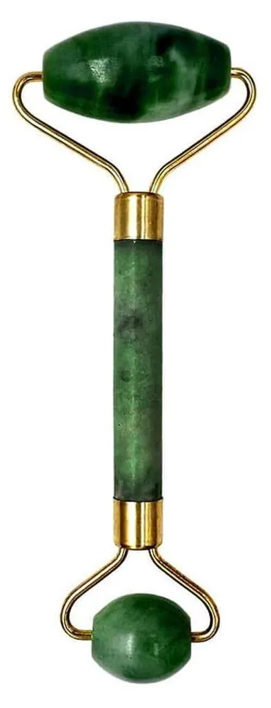 Rouleau de Jade Véritable pour Massage Facial et Soin de la Peau Anti-Âge