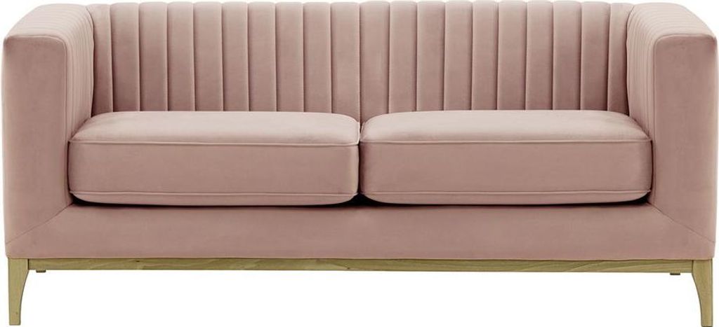 Zweisitzer-Sofa Slender Wood-Velluto 14-wax black