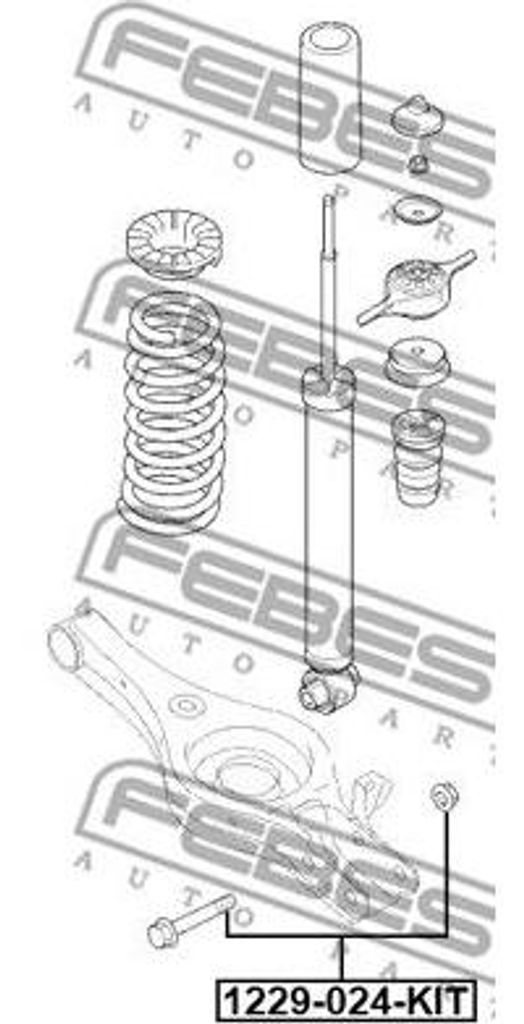 FEBEST 1229-024-KIT Sturzkorrekturschraube OE 554472G000 kompatibel mit Elantra, Santa Fe, i30, iX35, Matrix, Tucson, Ceed, Magentis, Sorento, Spor...