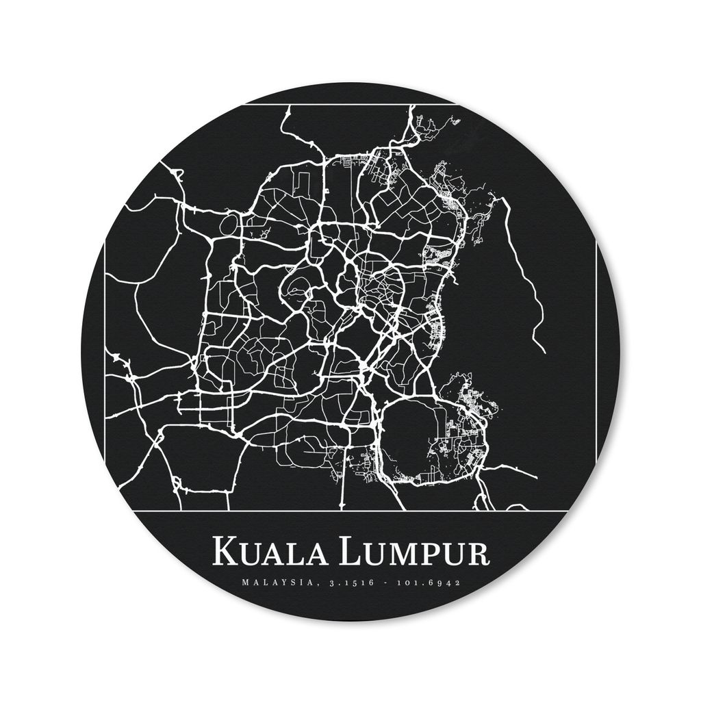 MuchoWow Mauspad Mousepad Stadtplan - Kuala Lumpur - Karte - Stadtplan 20x20 cm - Mousepads - Maus Mat - Pad - Mausunterlage - Schreibtischmatte