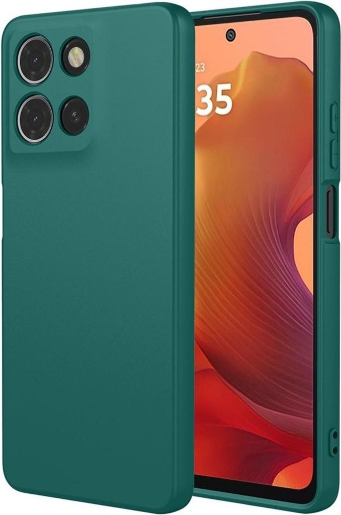 Hülle für Motorola Moto G15 / Moto G15 Power - Phonesta Soft Silk Silikon Back Cover - Dunkelgrün