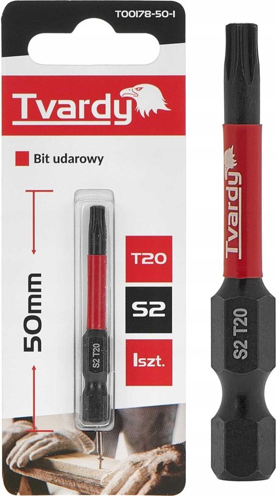 Schlagbit 50 mm T20 TORX S2 Stahlspitze für TVARDY-Schraubendreher