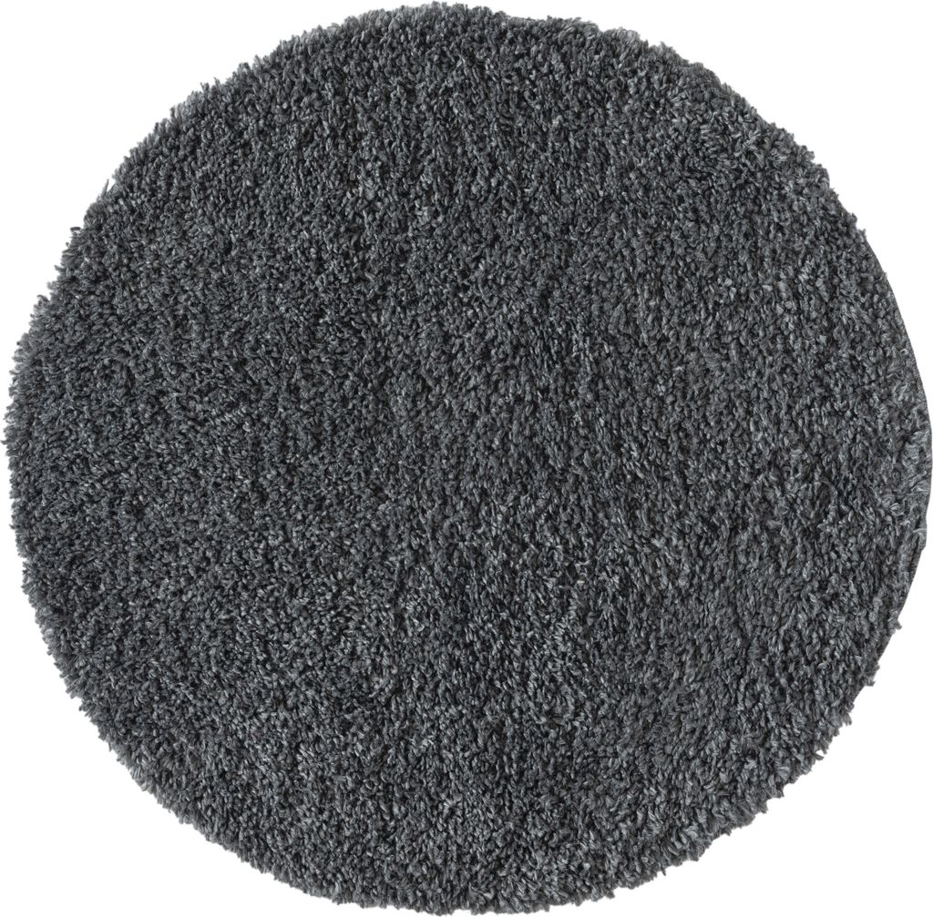 MY-RUG Teppich, Hochflorteppich Shaggy Star, 100x100, dunkelgrau, leicht glänzend, extra flauschig, rund