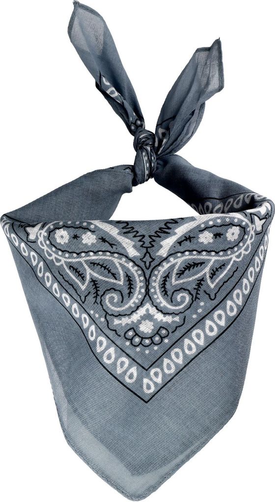 Bandana Tuch Paisley Muster 02 grau weiß quadratisches Kopftuch