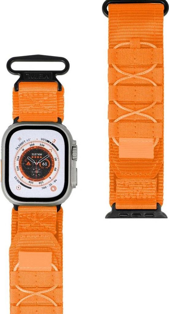 Bizon Strap Watch Adventure Sport Uhrenarmband für Apple Watch 44/45/46/49 mm, Orange