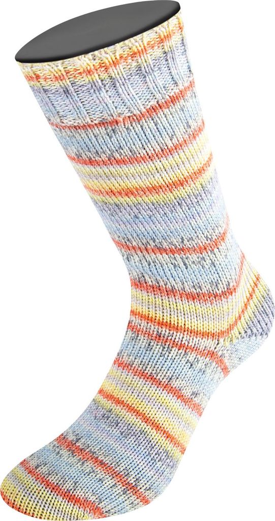 Lana Grossa - Meilenweit 100g Merino Extrafine Pepe 4148 hellgelb hellbeige orange leinengrau grau blasslila pastellblau