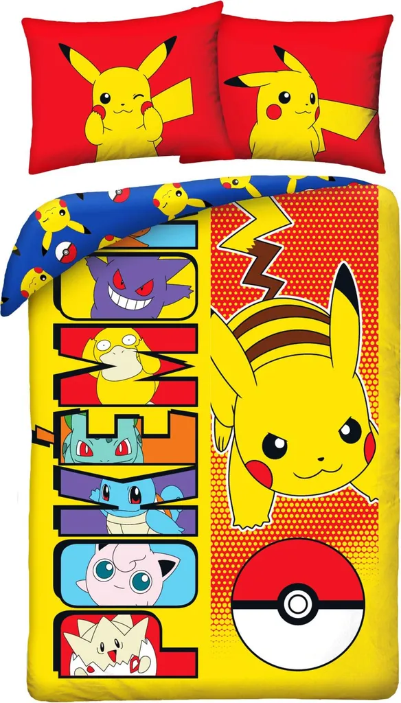 Set Copripiumino Pokémon Ver. 15 | Pikachu & Friends 140x200 Ufficiale