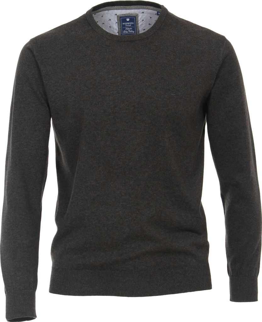 REDMOND Casual Herren Pullover Langarm Rundhals Comfort Anthrazit XL