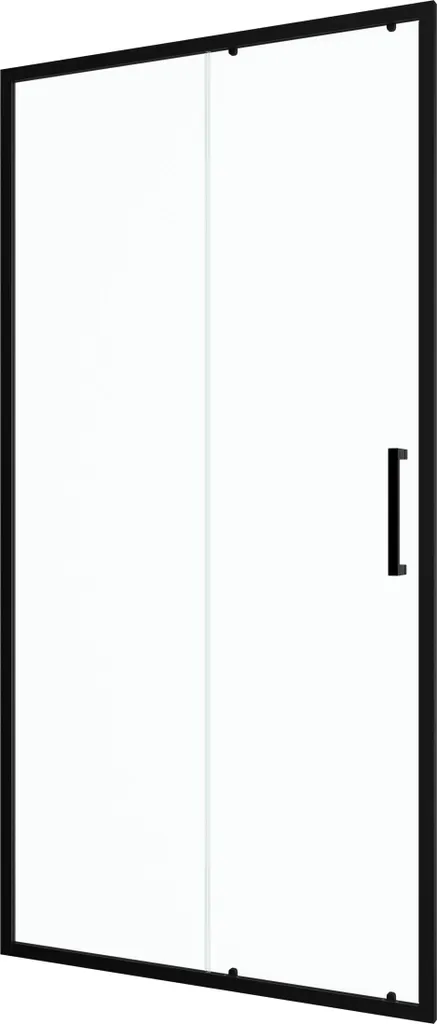 Porte de douche coulissante 100x200 cm CRUSH en verre transparent noir