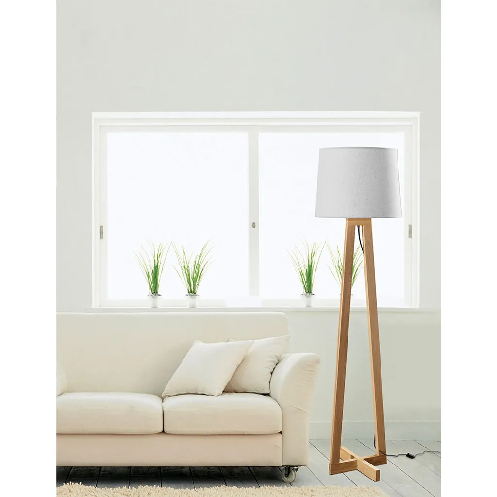 Lampadaire Alma bois et blanc pour coin lecture et salon moderne