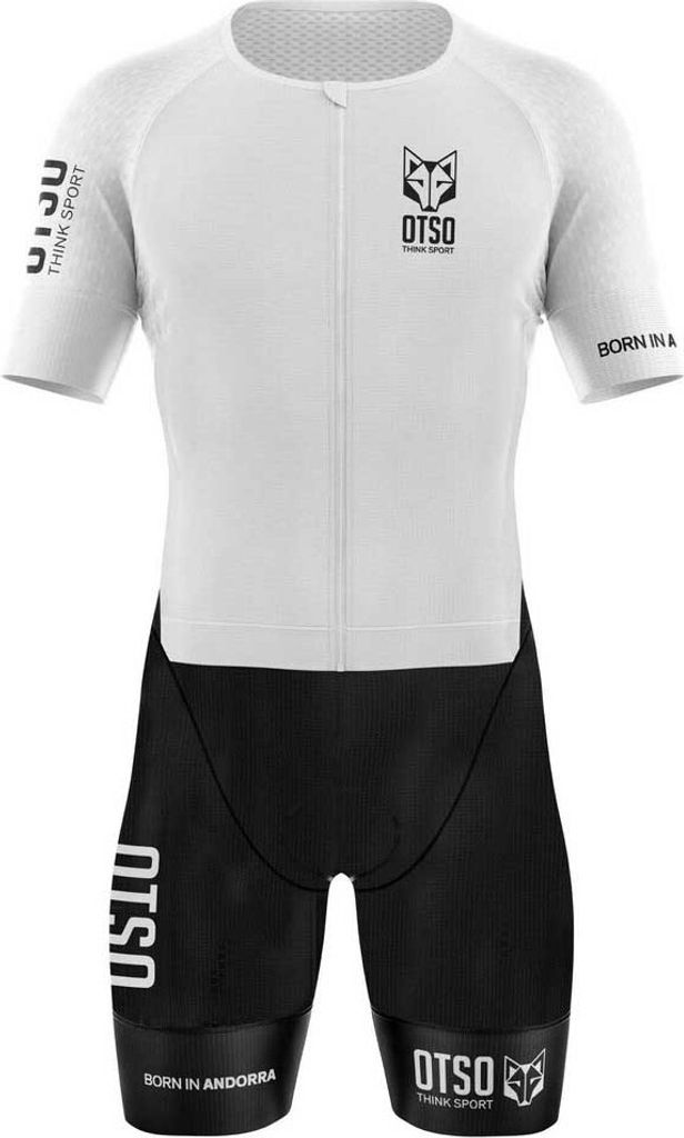 Otso Black & White Kurzarm-trisuit Weiß S Frau Weiß S