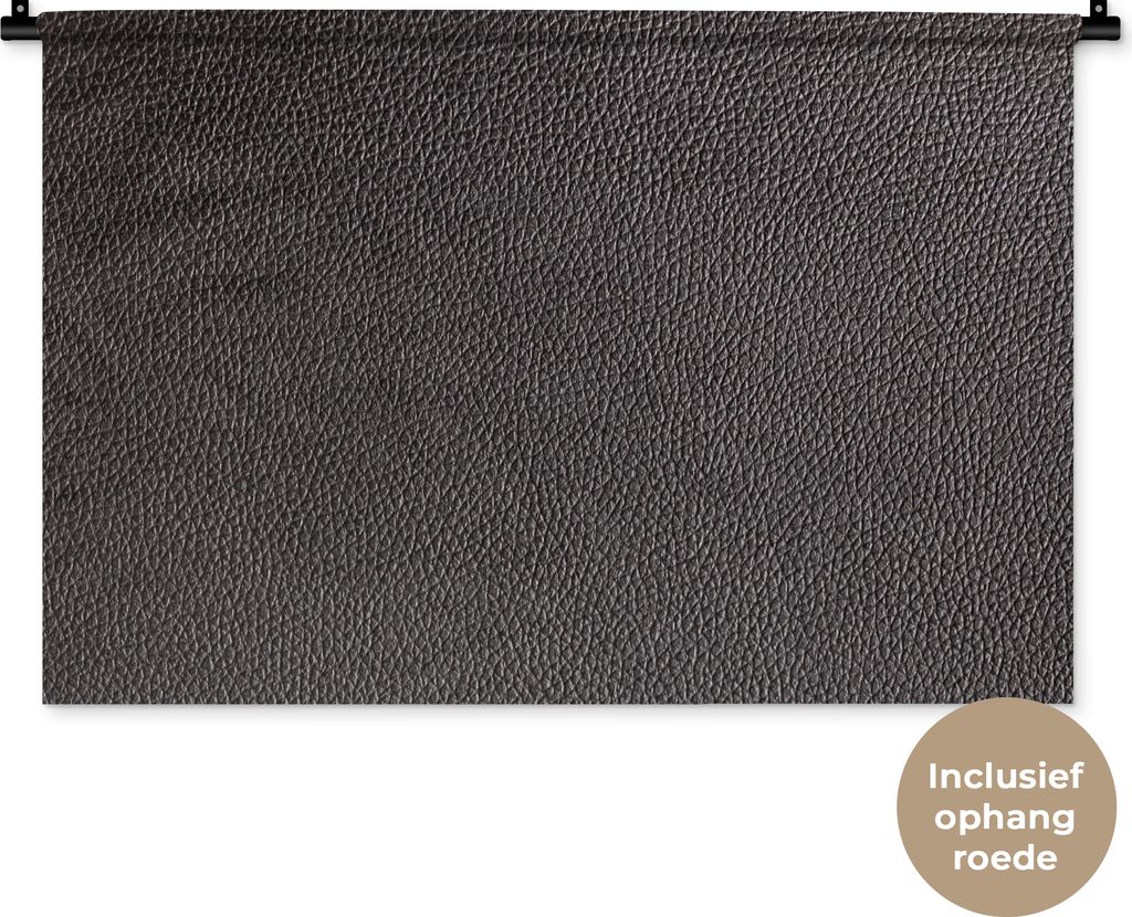 MuchoWow Wandteppich Wandbehang Leder - Lederoptik - Schwarz - Hell 90x60 cm Tapisserie Dekoration Wandtuch - Wandskulpturen - Bildteppich