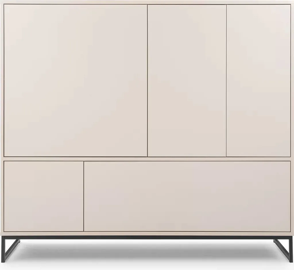 Grande commode ZULA beige : fini le désordre avec ce meuble 6 tiroirs