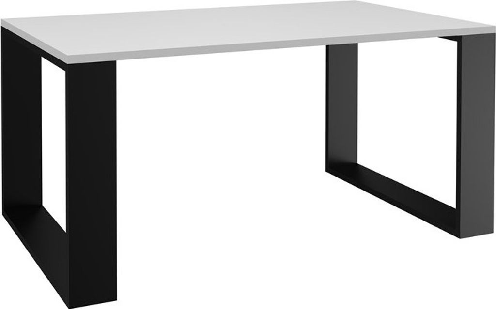 VBChome Kaffeetisch 90 x 58 x 50 cm Weiß - Schwarz Couchtisch Wohnzimmertisch Teetisch Beistelltisch Sofatisch Modern Wohnzimmer Büro Weiß - Sch...