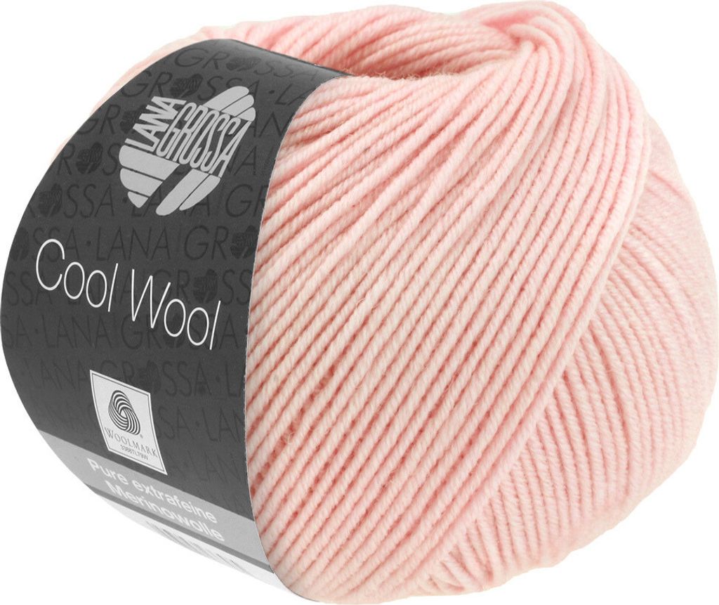 A ball of pink yarn with a label.