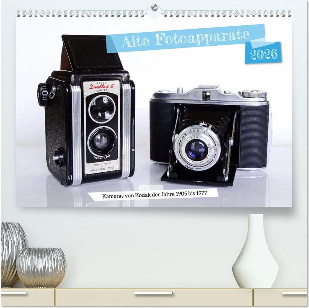 Alte Fotoapparate - Kameras von Kodak der Jahre 1905 bis 1977 (hochwertiger Premium Wandkalender 2026 DIN A2 quer), Kunstdruck in Hochglanz