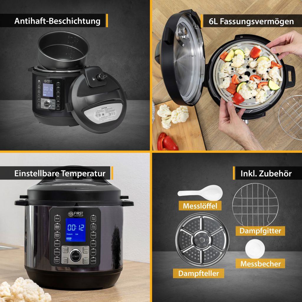 TZS First Austria Multikocher 6L, Schnellkochtopf Produktbild 7