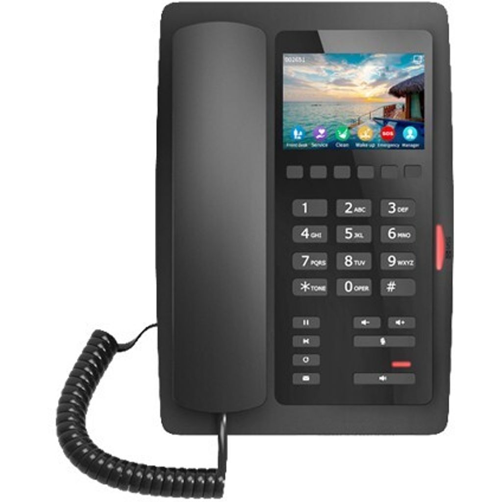 Fanvil H5W, IP-Telefon, Schwarz, Kabelgebundenes Mobilteil, Im Band, Außerhalb des Bandes, SIP-Info, 2 Zeilen, 8,89 cm (3.5")