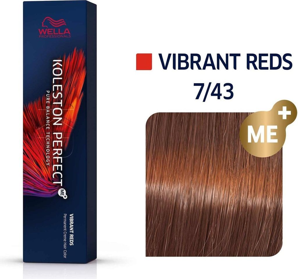 Wella Professionals Koleston Perfect Me+ Vibrant Reds Professionelle permanente Haarfarbe 7/43 60 ml
