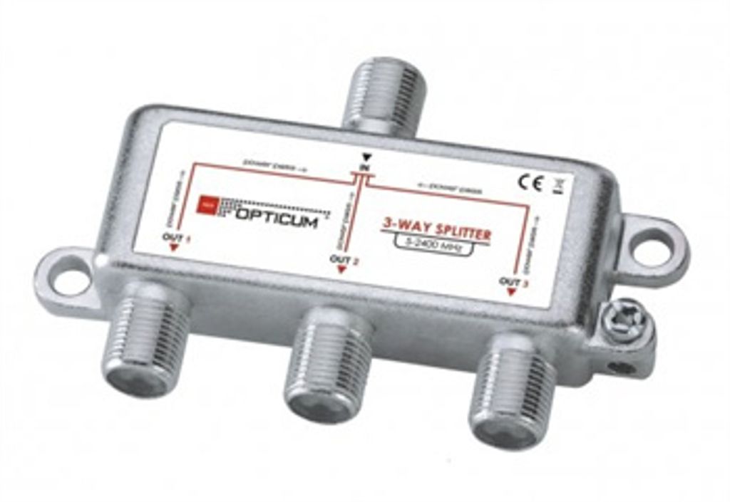 Rozbočovač OPTICUM 3xF HQ 5-2400 MHz, průchozí všemi směry Obrázek produktu 