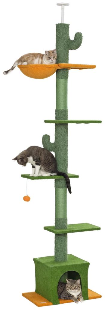 Arbre à chat PawHut à hauteur de plafond, 230-275 cm, avec Image du produit 