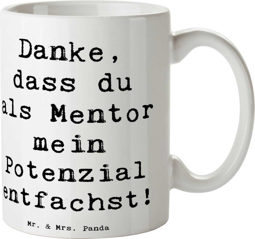 Mr. & Mrs. Panda Tasse Spruch Mentor Potenzial - Weiß - Geschenk, Lebensweg, Wertschätzung, Kaffeebecher, Bedanken, Aufmerksamkeit, Inspiration, ...