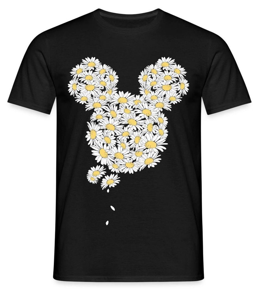 Mickey & Minnie Mickey Mouse Gänseblümchen Männer T-Shirt, XL, Schwarz