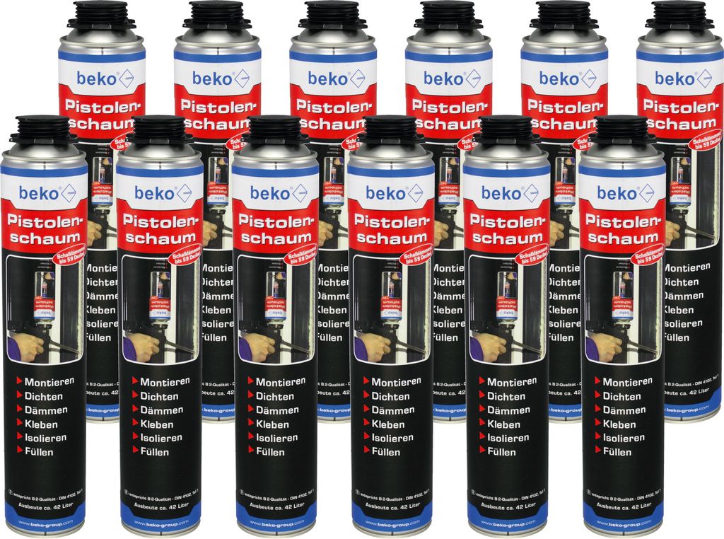 12 x beko Pistolenschaum Polyurethanschaum 750 ml 280 751 Produktbild 
