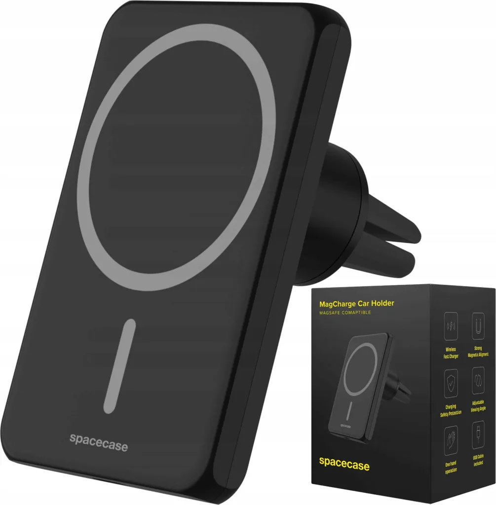 Support voiture SPACECASE MagCharge WM1B Noir avec Chargeur Inductif QI