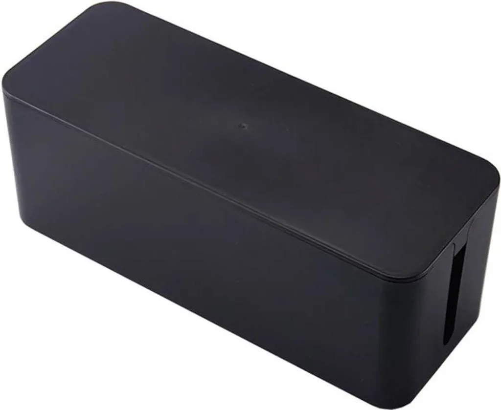 Boîte d'organisation de câbles et multiprises Taille L Noir Haute Qualité