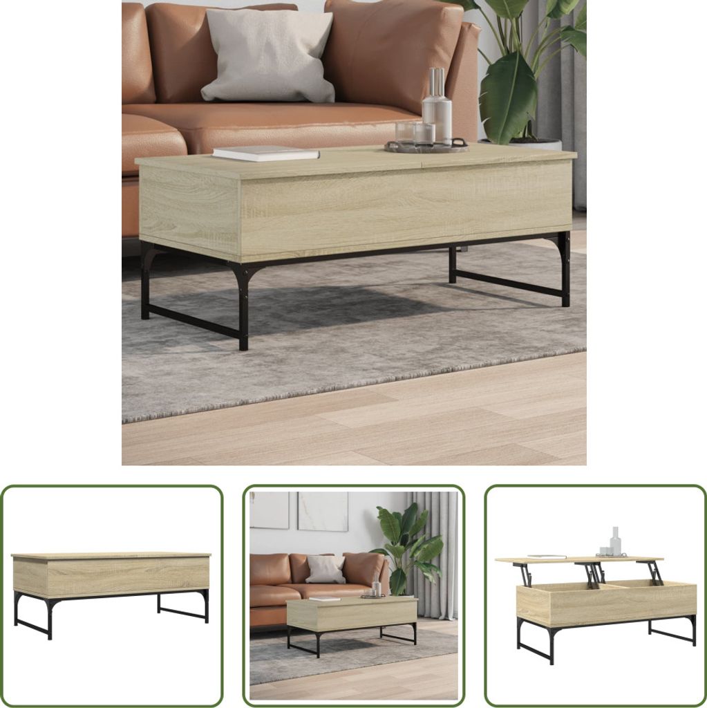The Living Store Couchtisch Sonoma-Eiche 100x50x40 cm Produktbild 