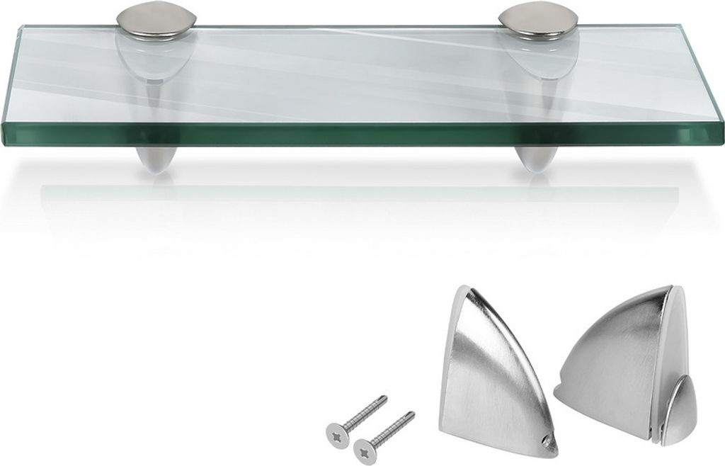 Glasregal 20x10x0,8 cm mit Halterung Glasboden Wandregal Produktbild 