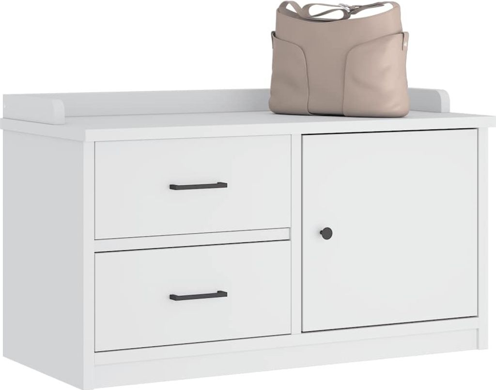 "2026 Promotion" Flurbank SANDNES Weiß 87x40x50 cm Massivholz Kiefer - Sitzbänke CC23601