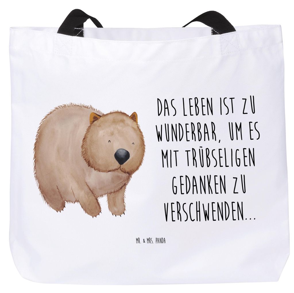 Mr. & Mrs. Panda Einkaufstasche Wombat - Weiß - Geschenk, Gute Laune, Schultasche, Das Leben Ist schön, Australien, Laptoptasche, Tote Bag, Spruc...