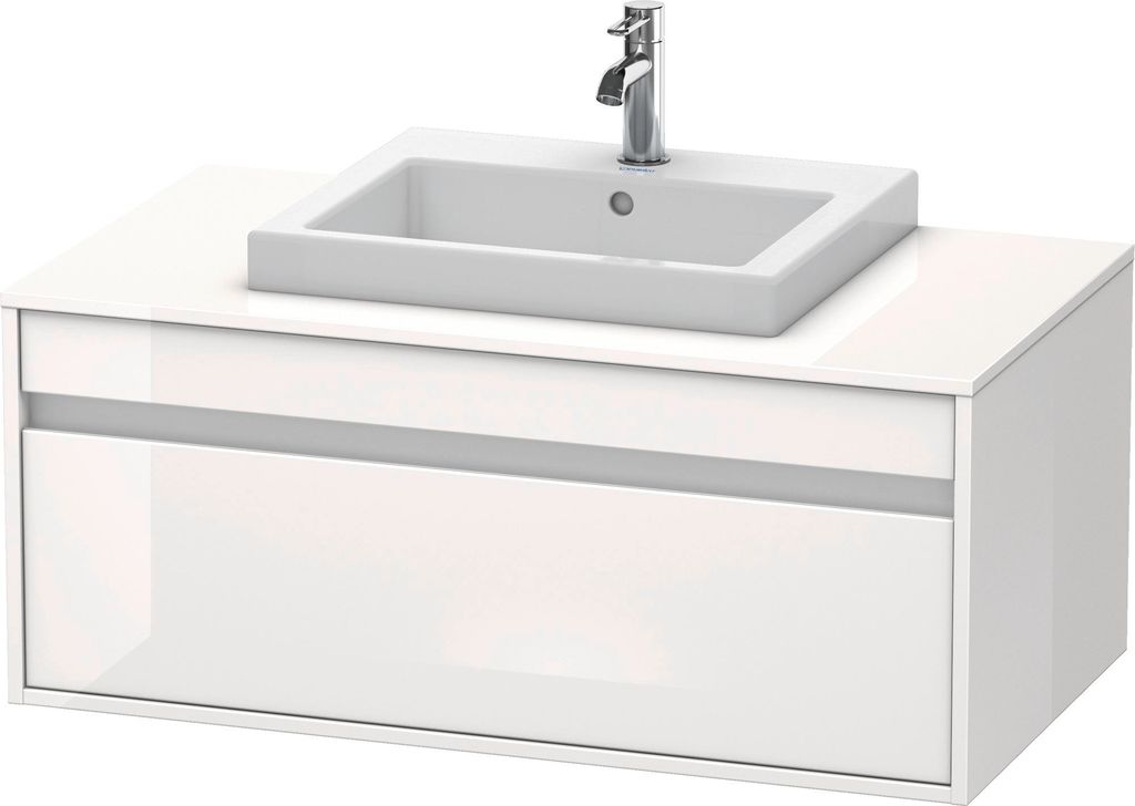 Waschtischunterbau KETHO 550x1000x426mm weiß hochglanz weiß Produktbild 
