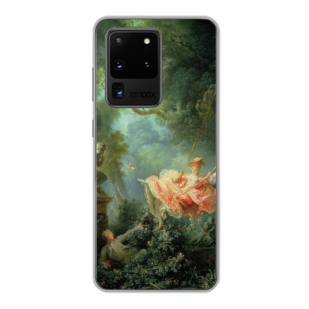 MuchoWow Handyhülle Schutzhülle Hülle für Samsung Galaxy S20 Ultra Die Schaukel - Jean-Honoré Fragonard - Kunstwerk Silikon Softcase Handy H...