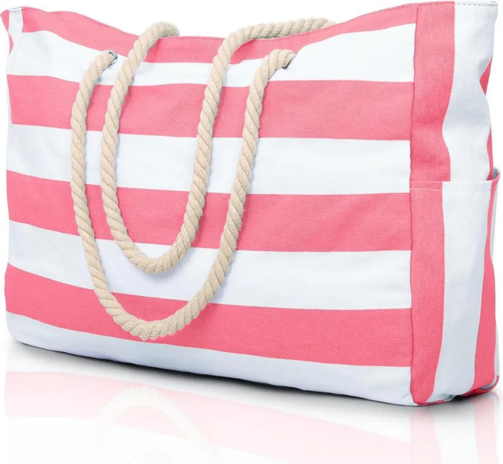 Sac de plage étanche Oscaurt XXL - Toile robuste à rayures pour femmes