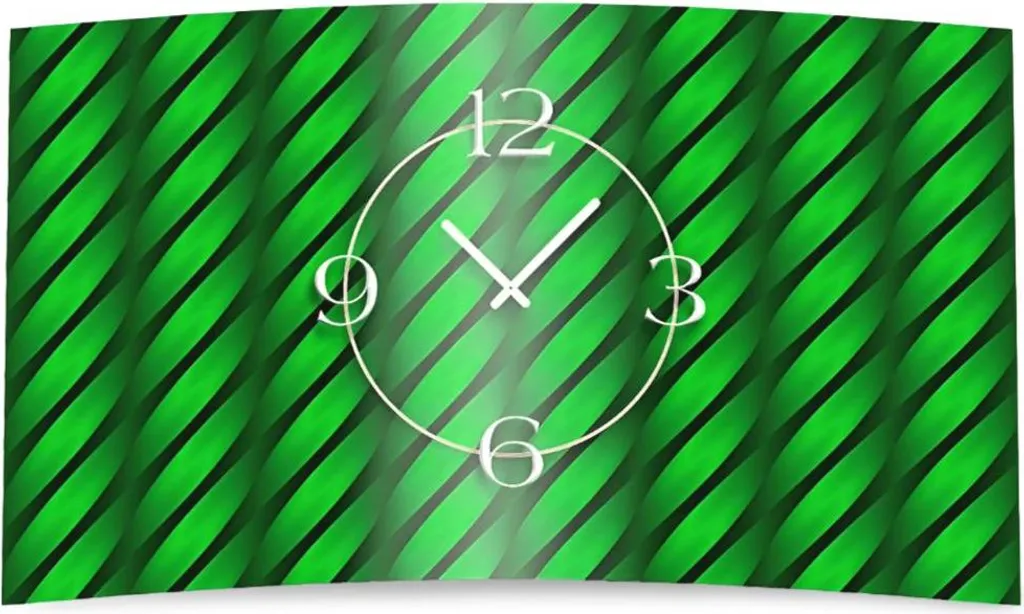 Horloge murale salon design Wave Green pour une décoration zen et moderne