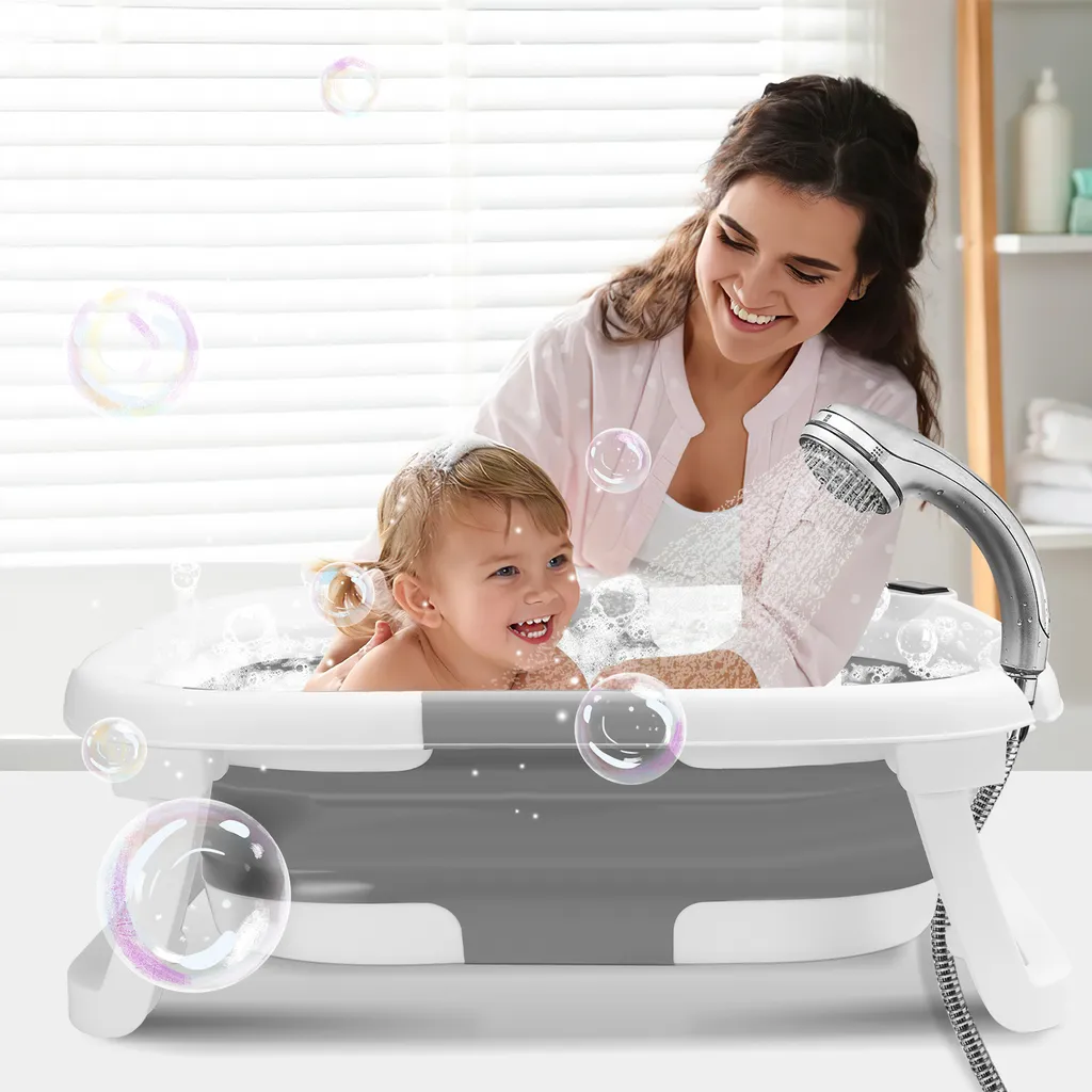 Vasca Bagno Neonato Jopassy: Design Moderno Pieghevole Salvaspazio - 7