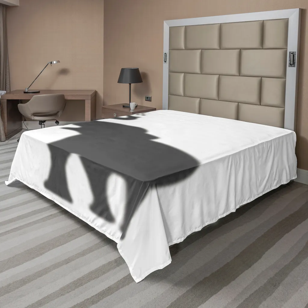 Drap de lit blanc gris ultra doux motif éléphant bain 260x228 cm microfibre